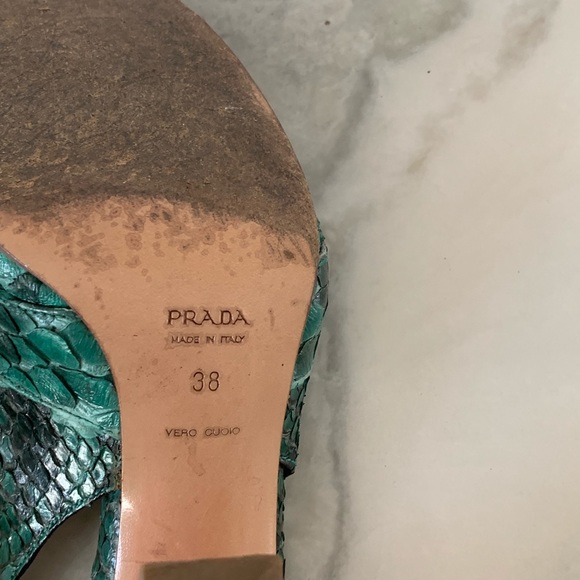 Prada green python slingback pump 38.5 - Picture 6 of 8